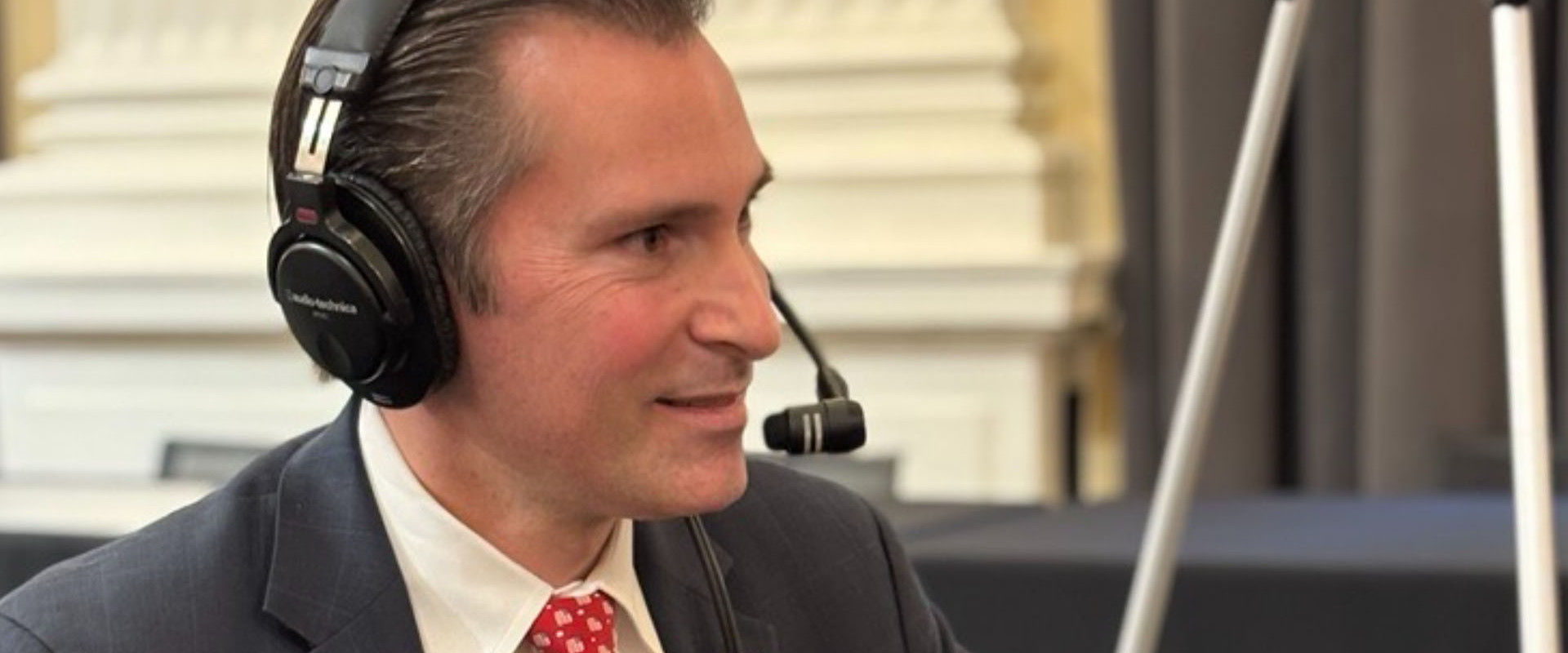 Congressman in a radio studio